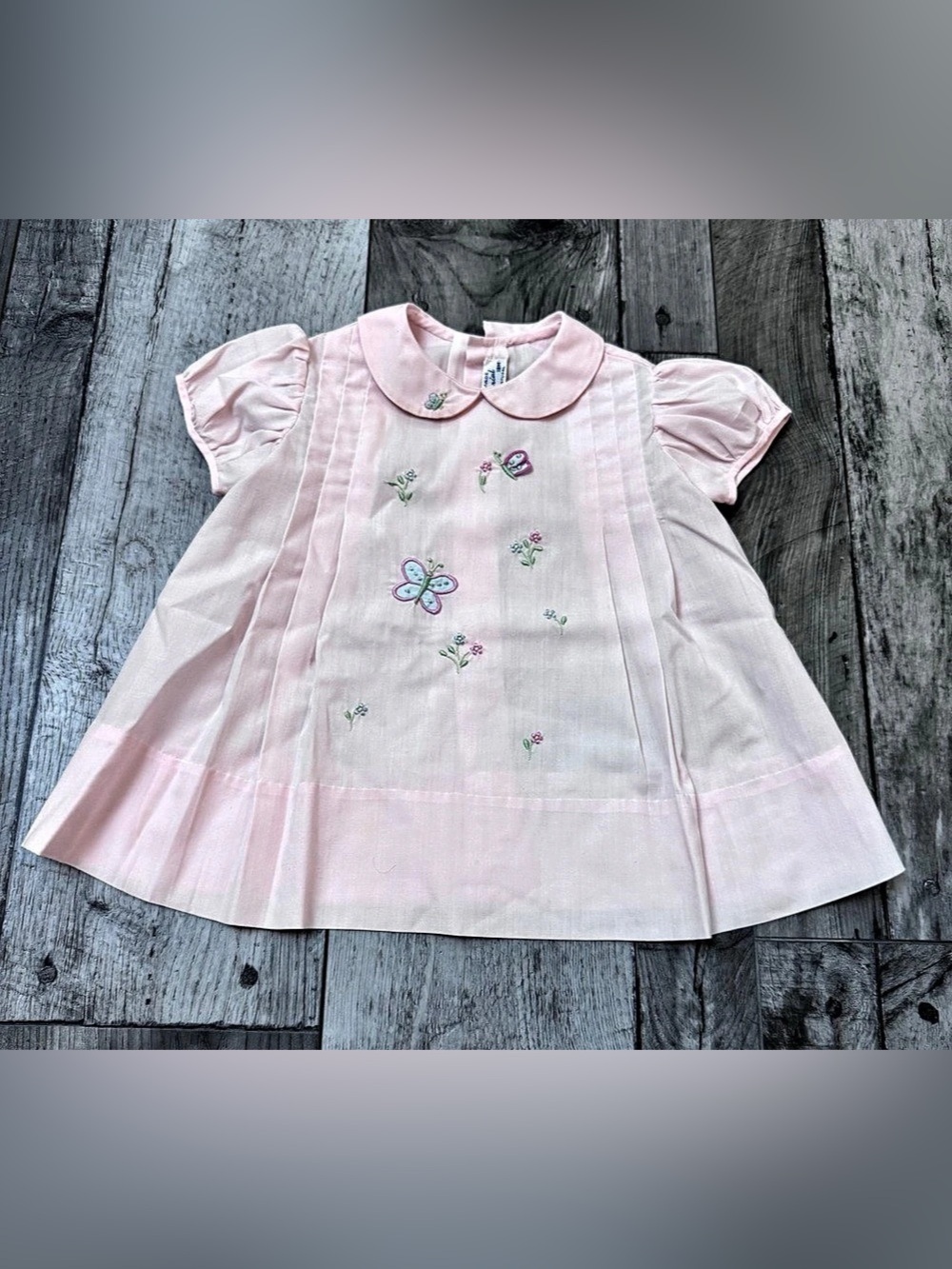 Imperial Pink Floral Dress with Embroidery, 18M